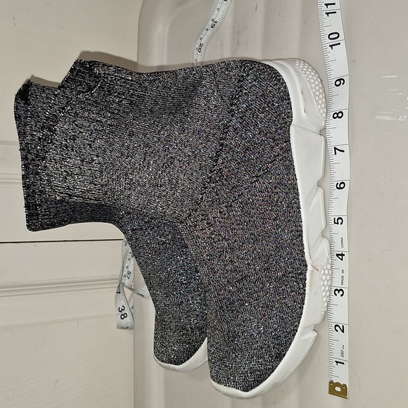 DRKA ankle mesh sneakers sock trainers - 40 / 9 - metallic silver/black - Picture 6 of 9